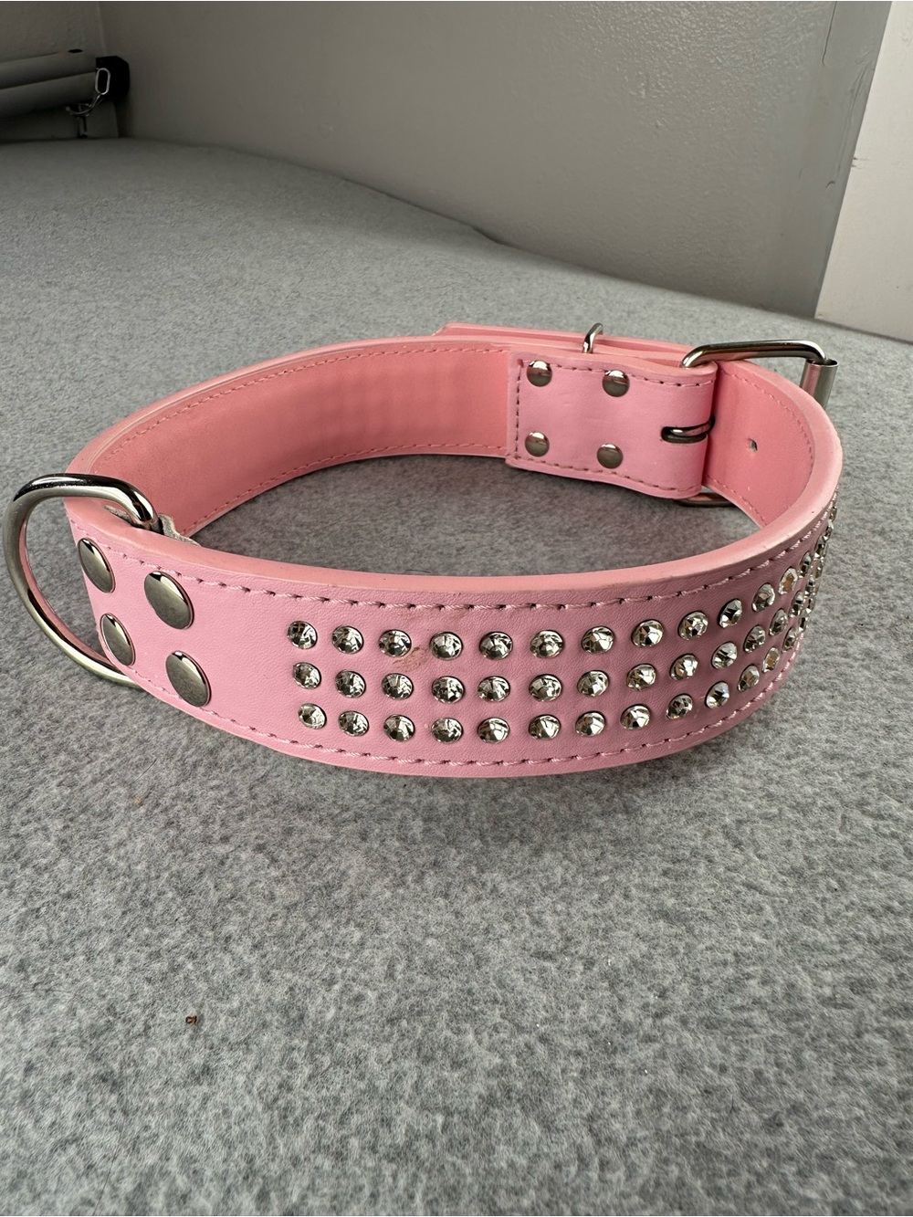 Bling Rhinestone Pink Dog Collar Adjustable
